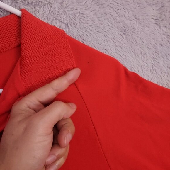 Vintage Champion Polo Shirt Mens Small Patriots Logo Red Golf Nylon Made in USA - Picture 5 of 14